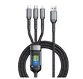 100W 3IN1 Transparent Luminous Fast Charging Cable Multifunction USB Typec Extension Cord for Android Smart Devices