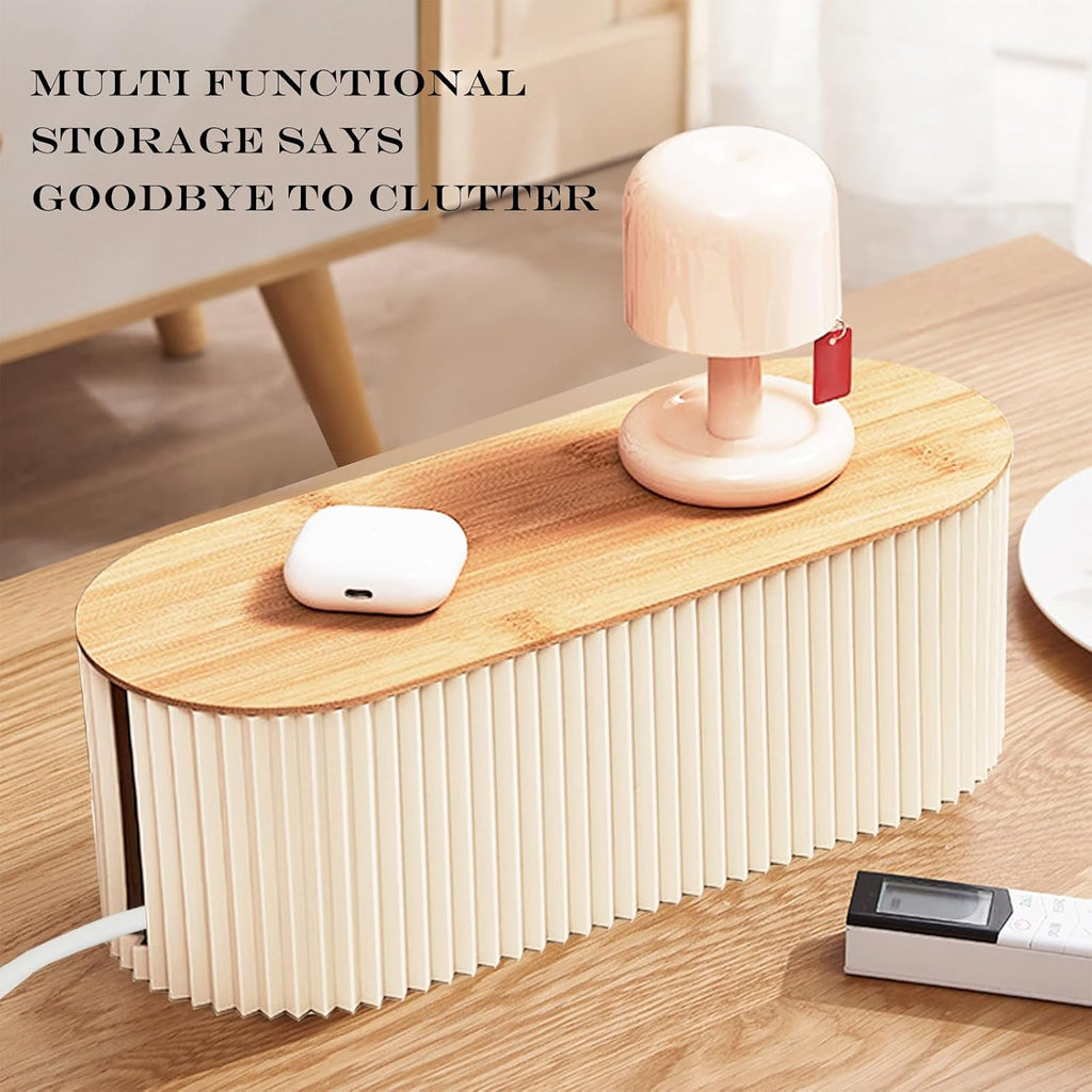 Cable Box, Cable Organiser Box for Tidy Wire Storage at Home and Office