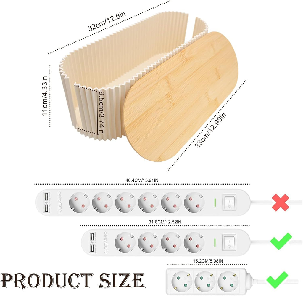 Cable Box, Cable Organiser Box for Tidy Wire Storage at Home and Office